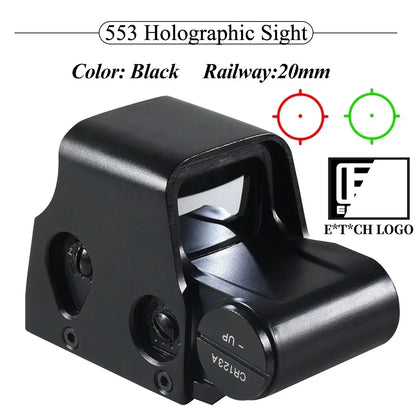 Eotech 553 556 558 Holographic Red Green Dot Sight Hunting Red Dot Reflex Airsoft Riflescope Collimator 20mm QD Weaver Rail