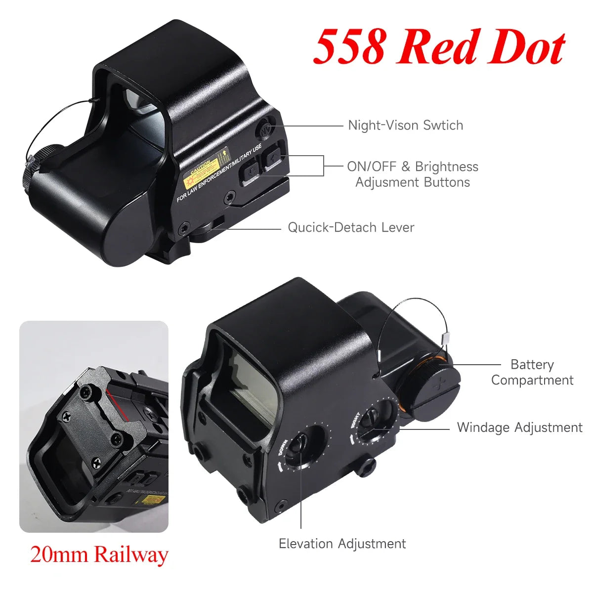 Eotech 558 553 G33 Red Dot Sight Holographic Flip 3X Magnifier Weapon Optics Reflex Sights Scope Collimator Hunting Accessories