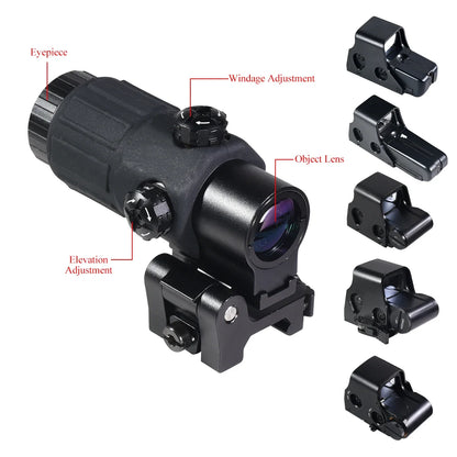 Eotech 558 553 G33 Red Dot Sight Holographic Flip 3X Magnifier Weapon Optics Reflex Sights Scope Collimator Hunting Accessories