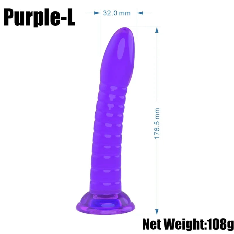 GtoozaErotic Soft 3 Size  Realistic Female Penis Strong Suction Cup  Sex Toys Woman Toy  Adult G-spot No gtooza.com