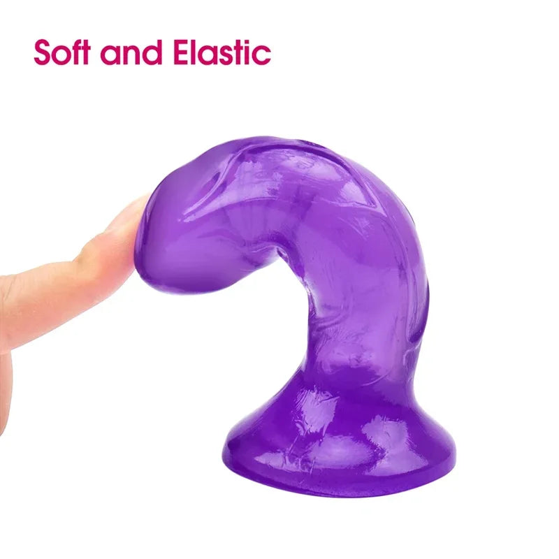 GtoozaErotic Soft Silicone Jelly  Women Realistic Small Penis Anal Plug  Suction Cup Strapon Adult Sex Toys  Woman gtooza.com