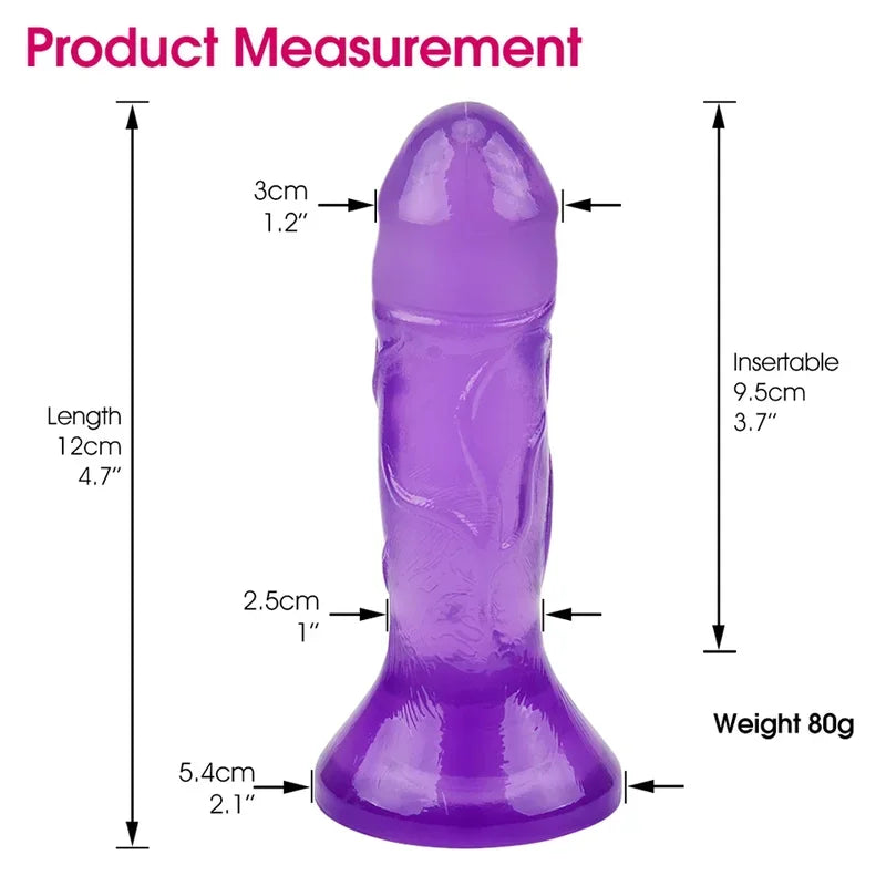 GtoozaErotic Soft Silicone Jelly  Women Realistic Small Penis Anal Plug  Suction Cup Strapon Adult Sex Toys  Woman gtooza.com