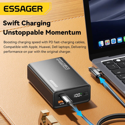 PC Essager Power Bank 20000mAh Portable PD 65W Fast Charging  Mobile Phone External Battery Powerbank For Phone Laptop Tablet Mac