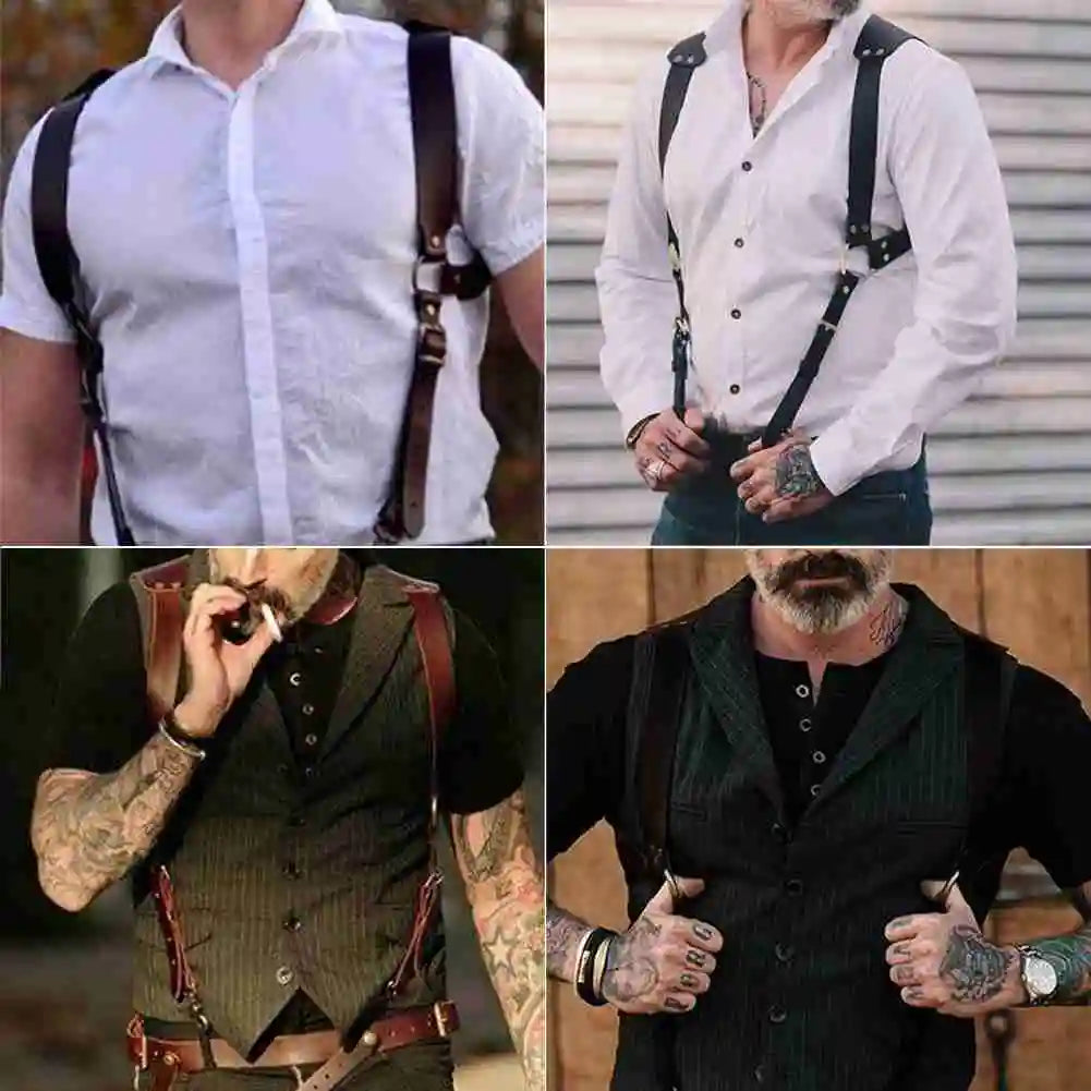 GtoozaEuropean and American Style Men's Suspenders Belts New Fashion Gentle Sportsman Suspenders Leather Straps Adult Belts gtooza.com