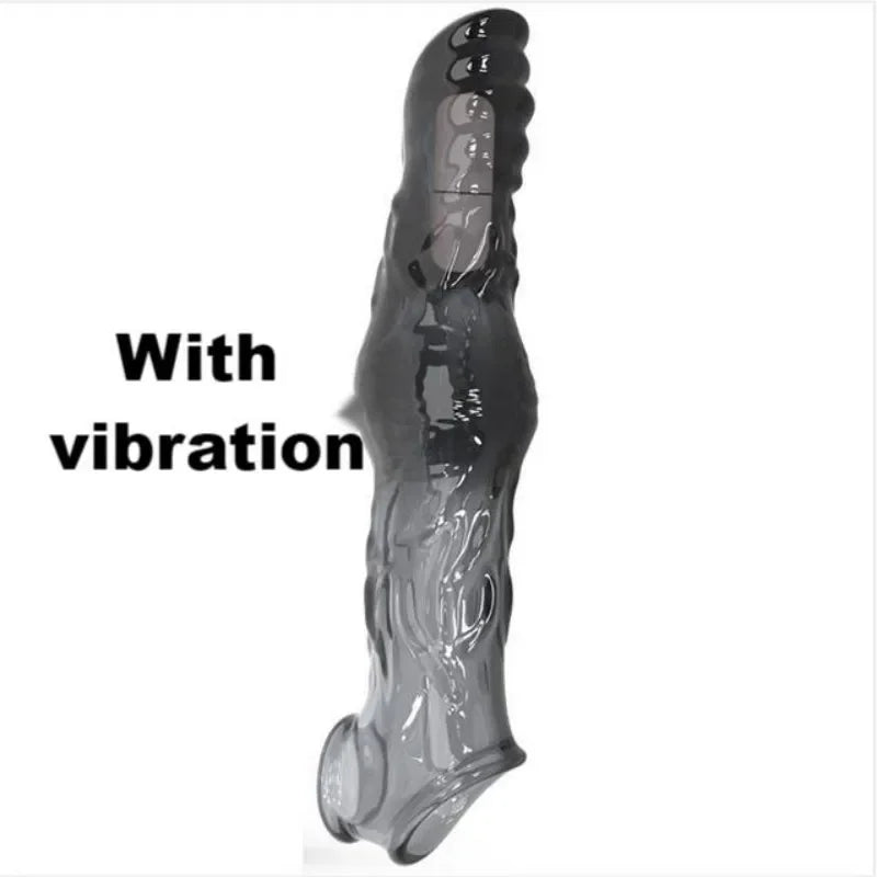 GtoozaExtend 7cm Penis Enlargement Sleeve  Cock Ring Reusable Condoms Sex Toys  Men G Spot Vibrating Delay Ejaculation gtooza.com