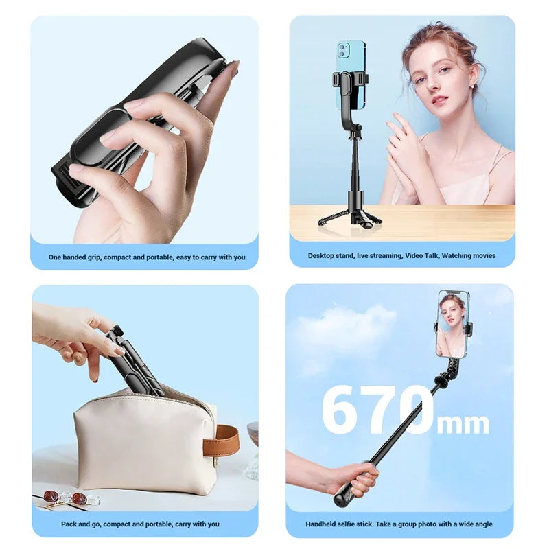 PCExtendable Mini Selfie Stick Tripod With Fill Light Bluetooth Remote 360°