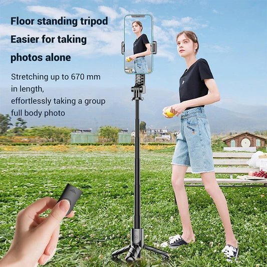 PCExtendable Mini Selfie Stick Tripod With Fill Light Bluetooth Remote 360°