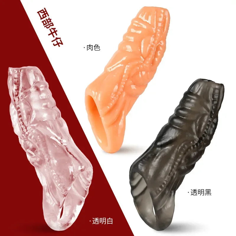 GtoozaExtender Condom Silicone Reusable Penis Sleeve Glans Enlarger Delay Ejaculation Cockring Adult Sex Toys  Men Couples gtooza.com