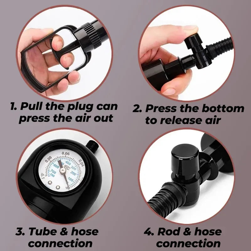 Extender Enlarger  Male Sex Toys Manual Penis Vacuum Pump With Pressure Gauge Training Device Stronger Bigger