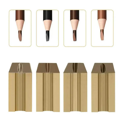 Eyebrow Pencil With Sharpener 4Pcs Brow Trimmer Blade Microblading Supplies Set Eyebrows Sharpening Tip Thin Art Makeup Tools