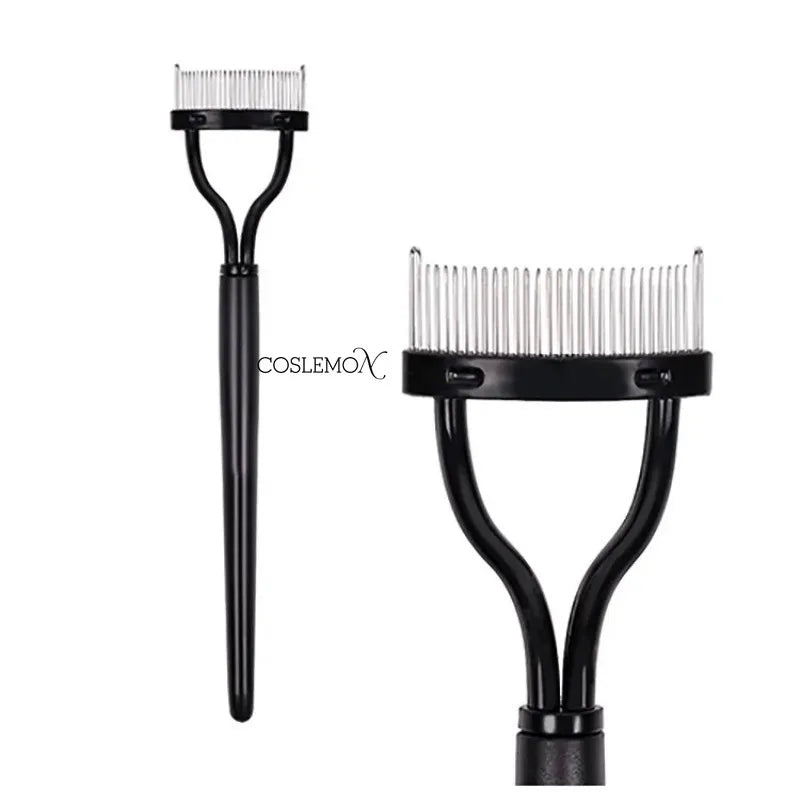 Eyelash Curler Metal Comb Portable Lash Separator Foldable Mascara Curl Eyelash Brush Beauty Makeup Brush Cosmetic Tool 2pcs