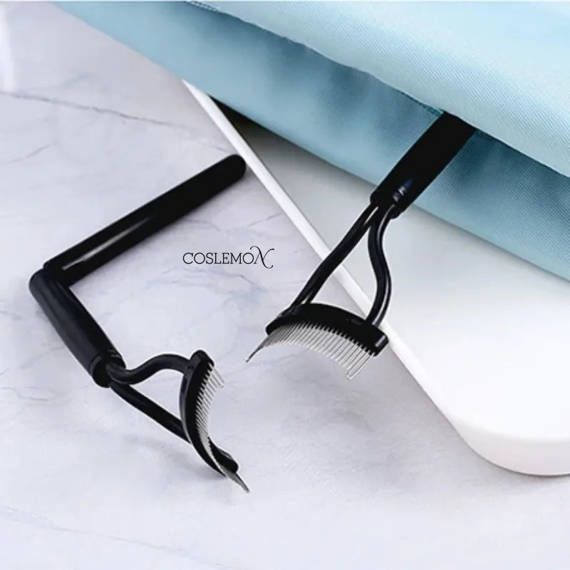 Eyelash Curler Metal Comb Portable Lash Separator Foldable Mascara Curl Eyelash Brush Beauty Makeup Brush Cosmetic Tool 2pcs