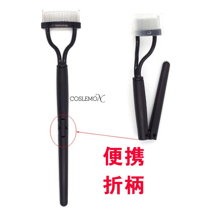 Eyelash Curler Metal Comb Portable Lash Separator Foldable Mascara Curl Eyelash Brush Beauty Makeup Brush Cosmetic Tool 2pcs