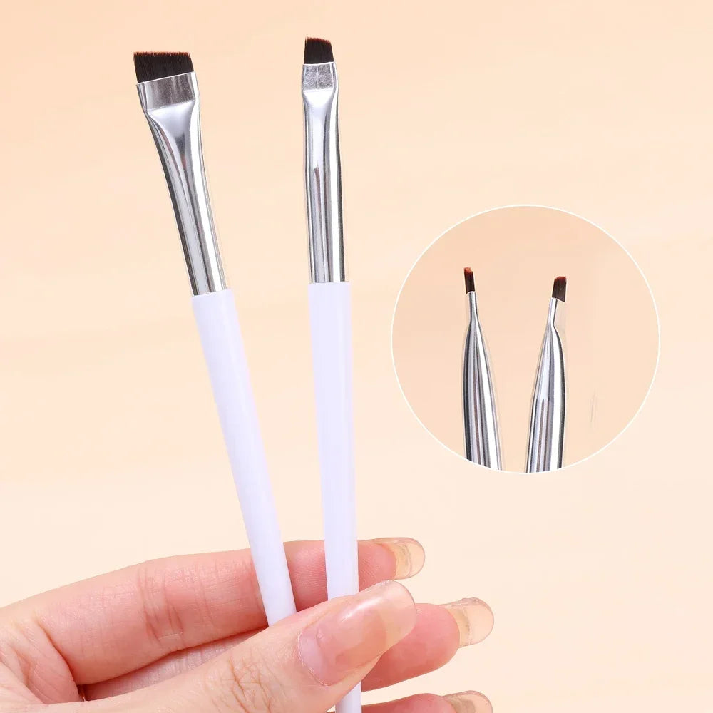 Eyeliner Eyebrow Brush Angled Flat Head Fiber Hair Brow Contour Eyeliner Fine Makeup Brushes Professional Makeup Tools 1/2/3pcs