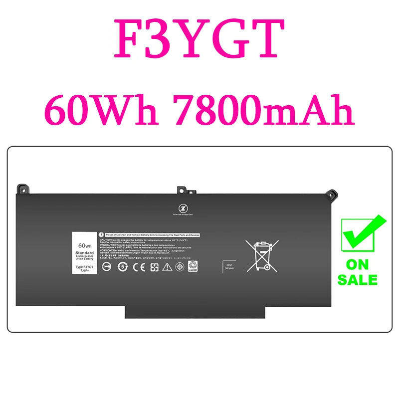 PC F3YGT DJ1J0 Laptop Battery For Dell 7480 2X39G Latitude 12 7000 7280 7290 E7280 E7290 E7380 E7390 13 7000 7380 7390 14 7480 7490