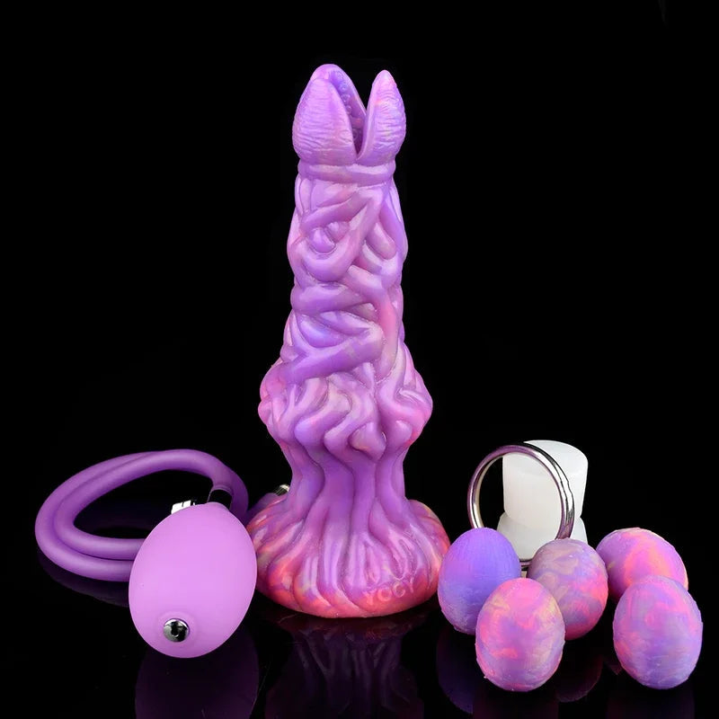 FAAK Fantasy Pneumatic Luminous Ovipositor Anal Sex Toys Lay Eggs Dildos Silicone Glow in Dark  Adult Game Masturbators gtooza.com