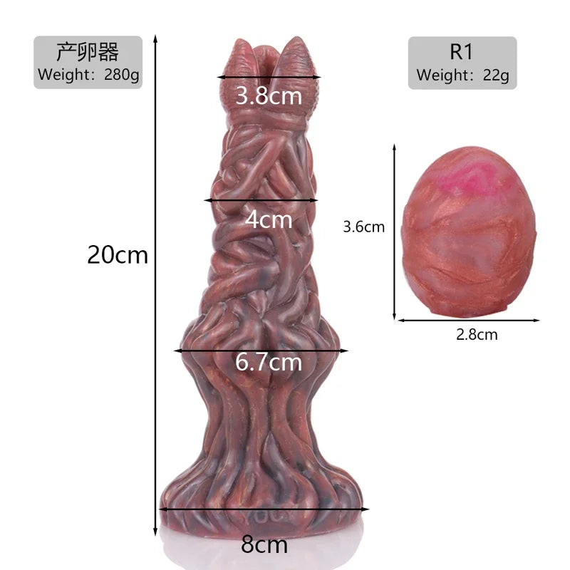 FAAK Fantasy Pneumatic Luminous Ovipositor Anal Sex Toys Lay Eggs Dildos Silicone Glow in Dark  Adult Game Masturbators gtooza.com