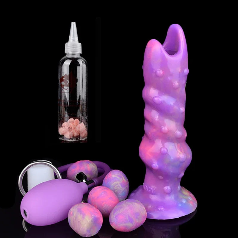 Gtooza_FAAK Fantasy Pneumatic Luminous Ovipositor Anal Sex Toys Lay Eggs Dildos Silicone Glow in Dark  Adult Game Masturbators gtooza.com