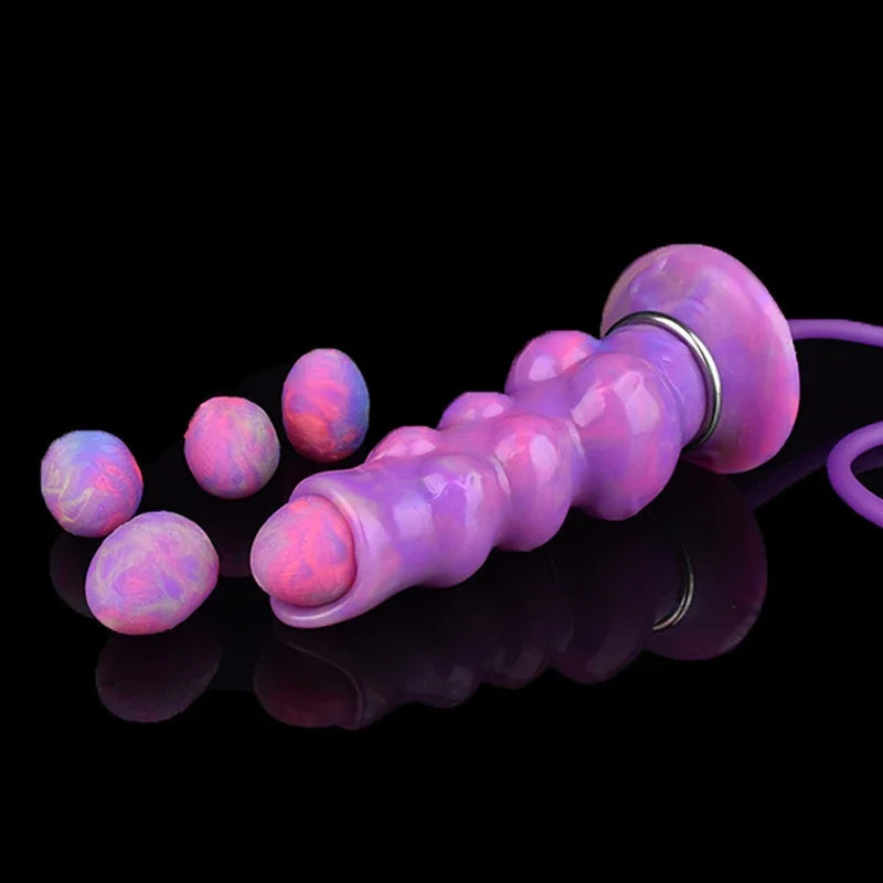 FAAK Fantasy Pneumatic Luminous Ovipositor Anal Sex Toys Lay Eggs Dildos Silicone Glow in Dark  Adult Game Masturbators gtooza.com