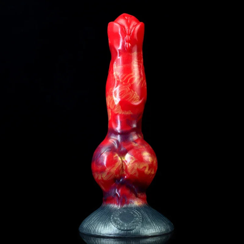 FAAK Large Dog Knot Ejacultion  With  Spray Liquid Function Red Silicone Squirting Penis Sex Toys  Women Men