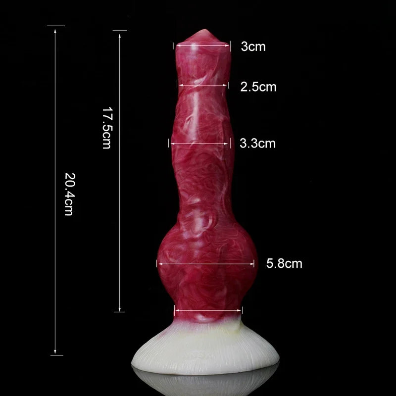 FAAK Large Dog Knot Ejacultion  With  Spray Liquid Function Red Silicone Squirting Penis Sex Toys  Women Men