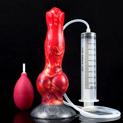 Gtooza_FAAK Large Dog Knot Ejacultion  With  Spray Liquid Function Red Silicone Squirting Penis Sex Toys  Women Men gtooza.com