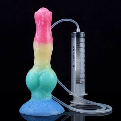 Gtooza_FAAK Large Dog Knot Ejacultion  With  Spray Liquid Function Red Silicone Squirting Penis Sex Toys  Women Men gtooza.com