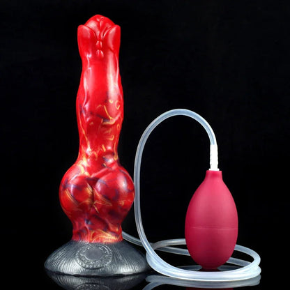 Gtooza_FAAK Large Dog Knot Ejacultion  With  Spray Liquid Function Red Silicone Squirting Penis Sex Toys  Women Men gtooza.com