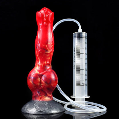 Gtooza_FAAK Large Dog Knot Ejacultion  With  Spray Liquid Function Red Silicone Squirting Penis Sex Toys  Women Men gtooza.com