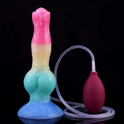 Gtooza_FAAK Large Dog Knot Ejacultion  With  Spray Liquid Function Red Silicone Squirting Penis Sex Toys  Women Men gtooza.com