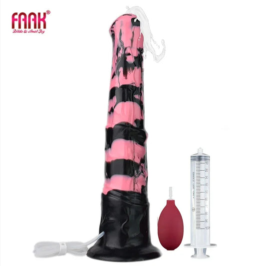 FAAK Long Ejaculation Dildo Large Fantasy Horse Squirting Penis With Suction Cup Size S M L Silicone Anal Plug Sex Toys Shop