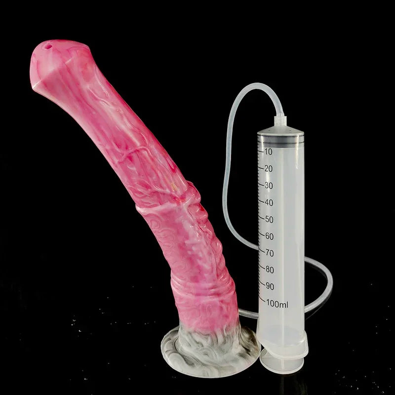 FAAK Long Ejaculation Dildo Large Fantasy Horse Squirting Penis With Suction Cup Size S M L Silicone Anal Plug Sex Toys Shop