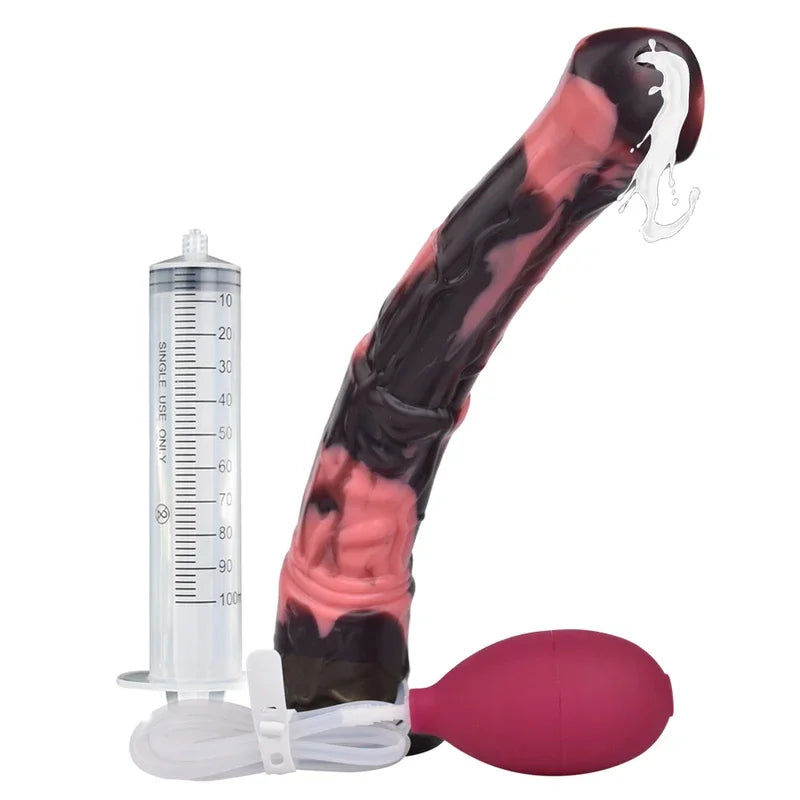 FAAK Long Ejaculation Dildo Large Fantasy Horse Squirting Penis With Suction Cup Size S M L Silicone Anal Plug Sex Toys Shop