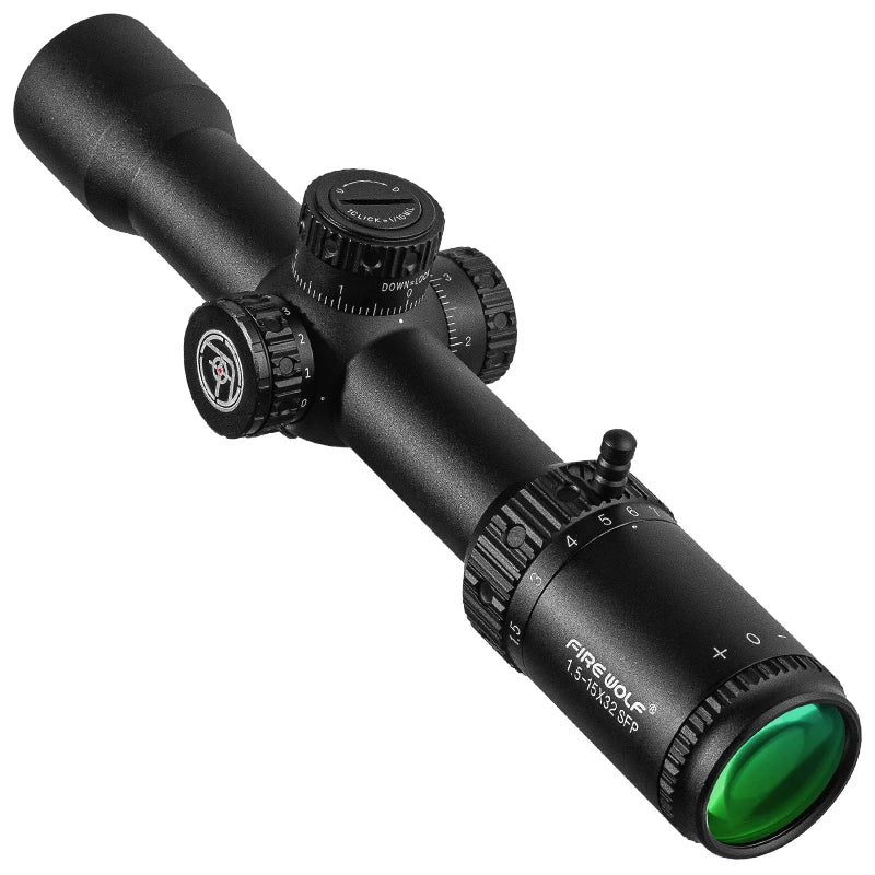 FIRE WOLF 1.5-15X32 SFIR Tactical Riflescope Airsoft Sight PCP Spotting Hunting Optical Collimato Rifle Scopes