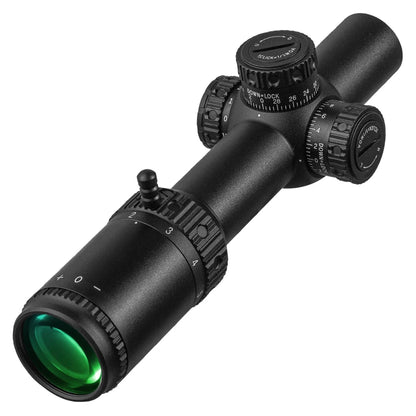 FIRE WOLF 1-5X24 IR SFP Compact Scope Red Illuminated Tactical Riflescope Lock Reset Hunting Optical Sight