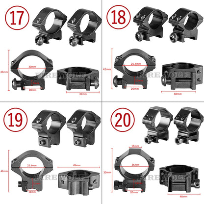 FIRE WOLF 11mm/20mm Riflescope mounting gun Picatinny Slide ring dovetail rail 30mm/25.4mm/35mm  hunting Airsoft accessories