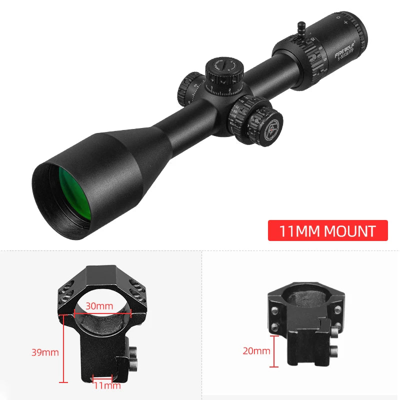 FIRE WOLF 5-30X56 FFP First Focal Plane Scope Tactical Riflescope With Illumination For Long Range Shooting Hunting Fit .338