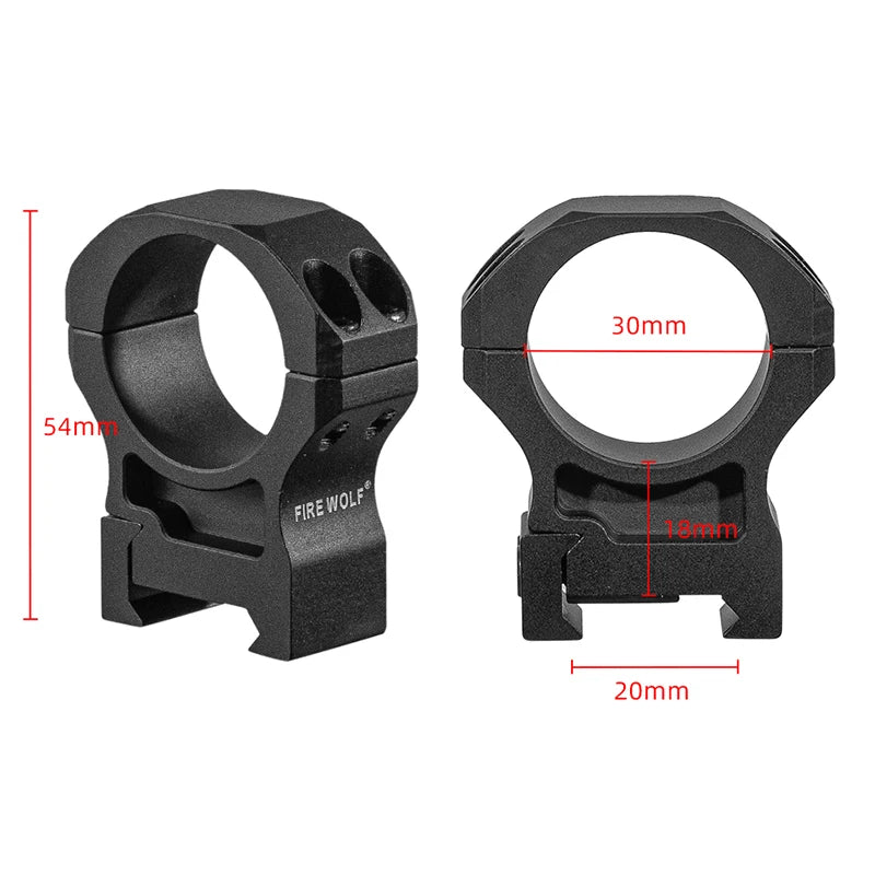 FIRE WOLF 7075 Aluminum Alloy 30mm High/lLow Profile Riflescope Rifle Scope Picatinny Weaver Mount Ring Bracket 21mm Mount