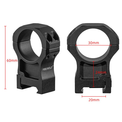 FIRE WOLF 7075 Aluminum Alloy 30mm High/lLow Profile Riflescope Rifle Scope Picatinny Weaver Mount Ring Bracket 21mm Mount