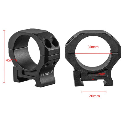 FIRE WOLF 7075 Aluminum Alloy 30mm High/lLow Profile Riflescope Rifle Scope Picatinny Weaver Mount Ring Bracket 21mm Mount