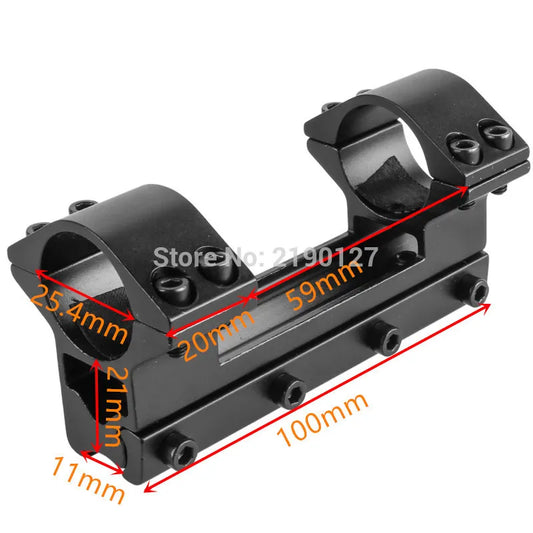 FIRE WOLF Double Clamp Scope Mount Ring 25.4mm Length 100mm High Quality Metal Tactical Hunting Fits 11mm Dovetail Rail