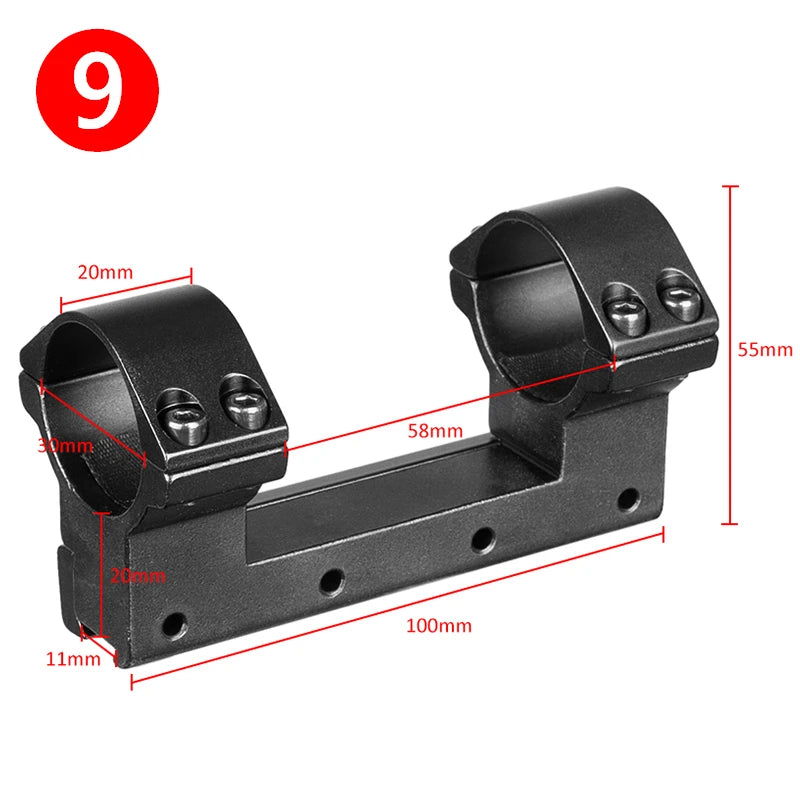 FIRE WOLF hunting airsoft accessories ar15 Double Clamp Scope Mount Ring 25.4mm/30mm Metal Tactical Fits 11mm Dovetail Rail