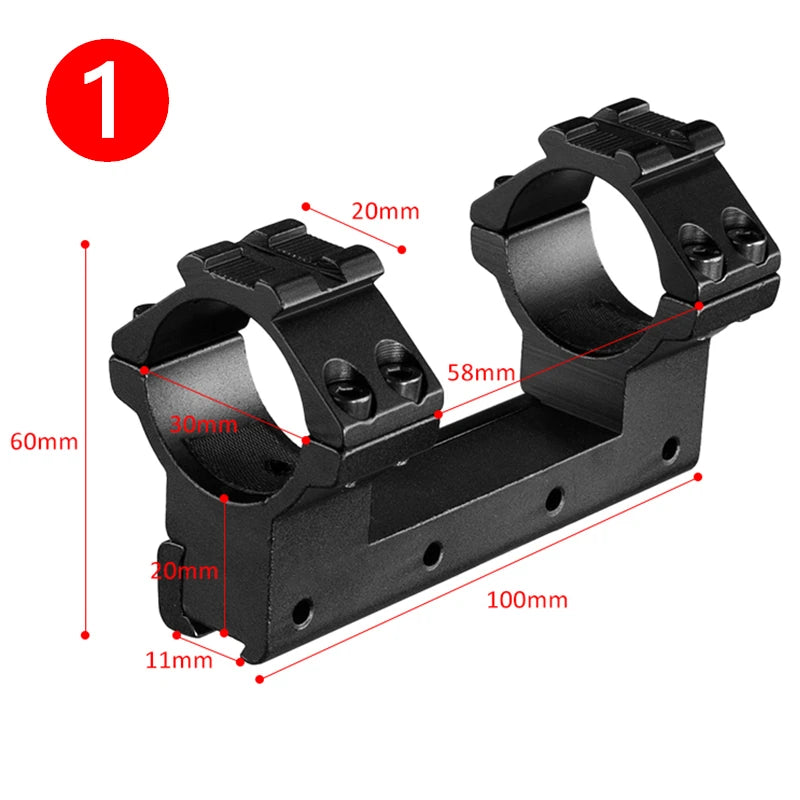 FIRE WOLF hunting airsoft accessories ar15 Double Clamp Scope Mount Ring 25.4mm/30mm Metal Tactical Fits 11mm Dovetail Rail