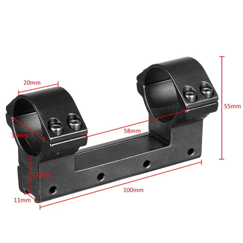 FIRE WOLF hunting airsoft accessories ar15 Double Clamp Scope Mount Ring 25.4mm/30mm Metal Tactical Fits 11mm Dovetail Rail