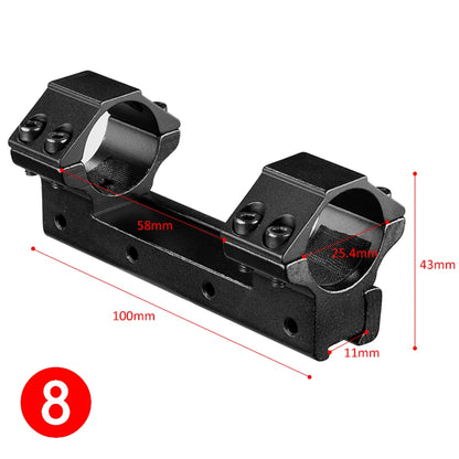 FIRE WOLF hunting airsoft accessories ar15 Double Clamp Scope Mount Ring 25.4mm/30mm Metal Tactical Fits 11mm Dovetail Rail