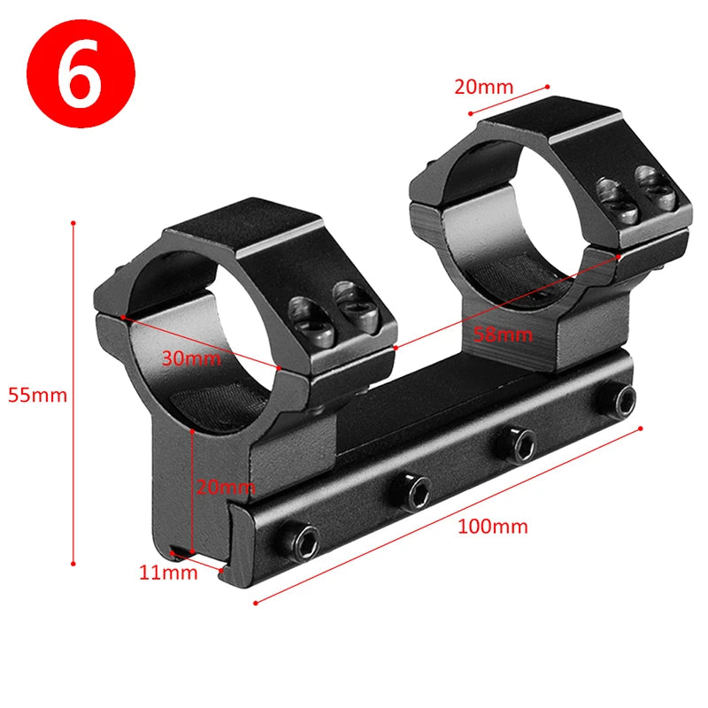 FIRE WOLF hunting airsoft accessories ar15 Double Clamp Scope Mount Ring 25.4mm/30mm Metal Tactical Fits 11mm Dovetail Rail