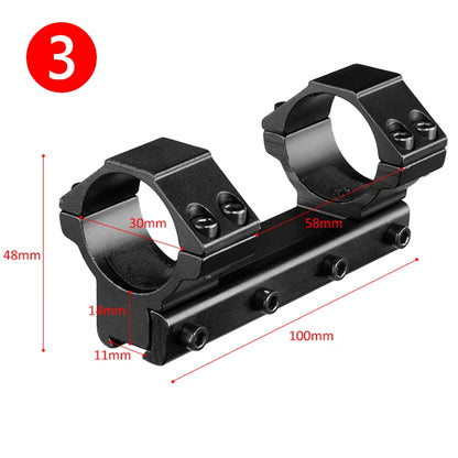 FIRE WOLF hunting airsoft accessories ar15 Double Clamp Scope Mount Ring 25.4mm/30mm Metal Tactical Fits 11mm Dovetail Rail