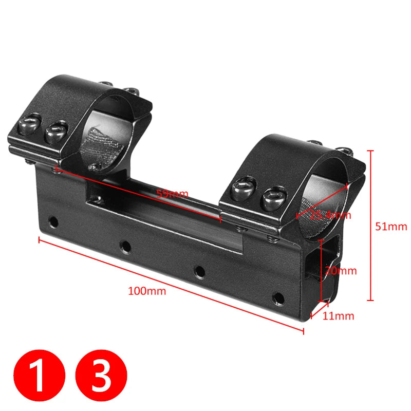 FIRE WOLF hunting airsoft accessories ar15 Double Clamp Scope Mount Ring 25.4mm/30mm Metal Tactical Fits 11mm Dovetail Rail