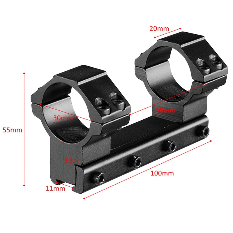 FIRE WOLF hunting airsoft accessories ar15 Double Clamp Scope Mount Ring 25.4mm/30mm Metal Tactical Fits 11mm Dovetail Rail