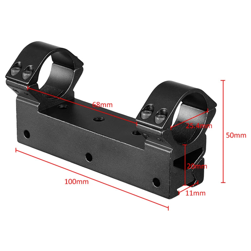 FIRE WOLF hunting airsoft accessories ar15 Double Clamp Scope Mount Ring 25.4mm/30mm Metal Tactical Fits 11mm Dovetail Rail